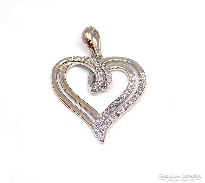 Köves ezüst szív medál (ZAL-Ag113703)