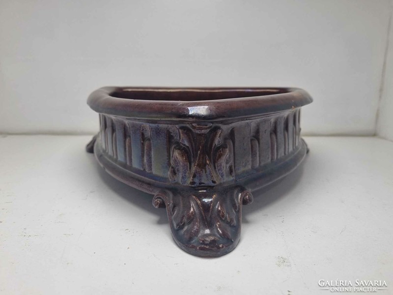 Antique marked iridescent glazed Zsolnay ceramic serving bowl - 04511