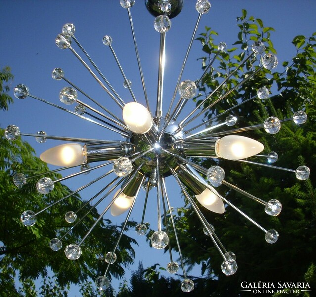 Sputnik chandelier with chrome crystal balls