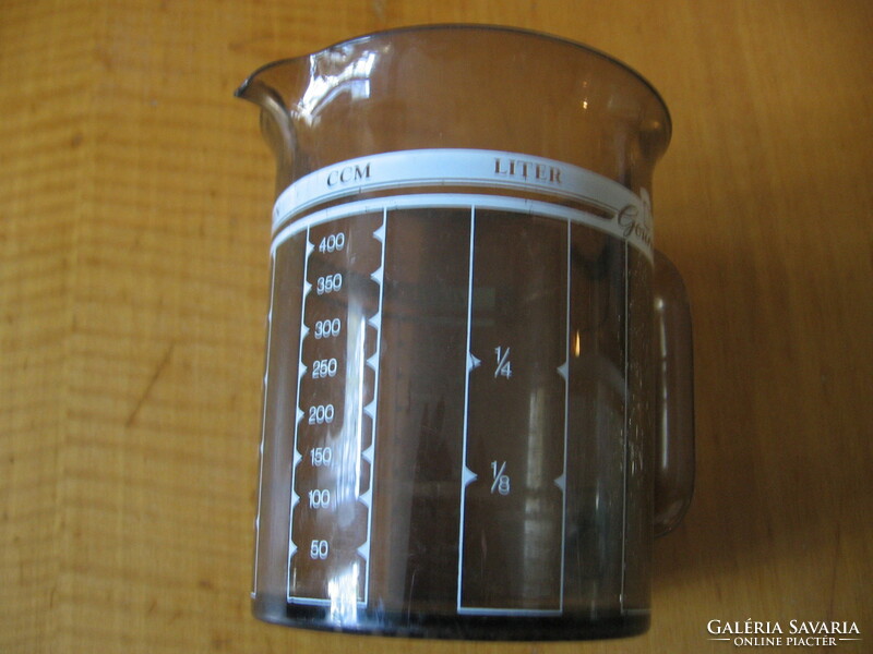 Retro füst színű műanyag GOURMET mérő pohár, mérő kancsó