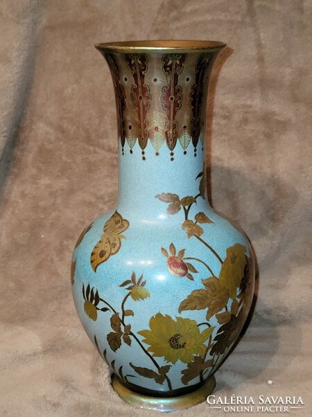 Zsolnay multi-fired Art Nouveau vase in rare colors