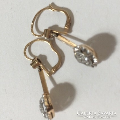 Antique art deco gold 18k earrings Belgium rarity