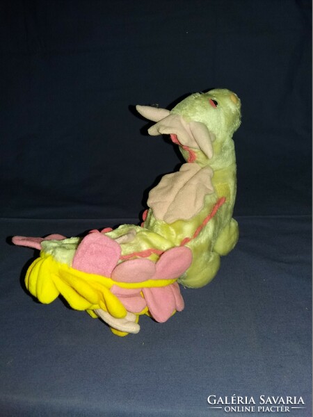 1980-as évek eleje átalakítható plüss sárkány tépőzáras játék figura 18 X 22 cm a képek szerint