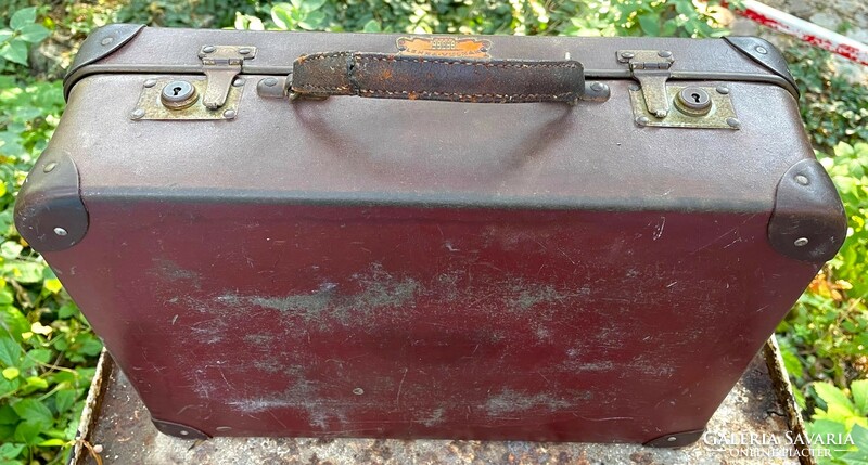 Eredeti, régi kis Bőrönd LEHNA VULKAN WEISSENFELSBEN, retro koffer, vintage