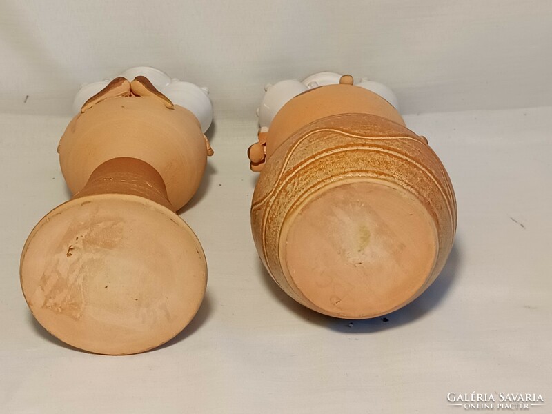 Pair of ceramic candle holders (king and queen)