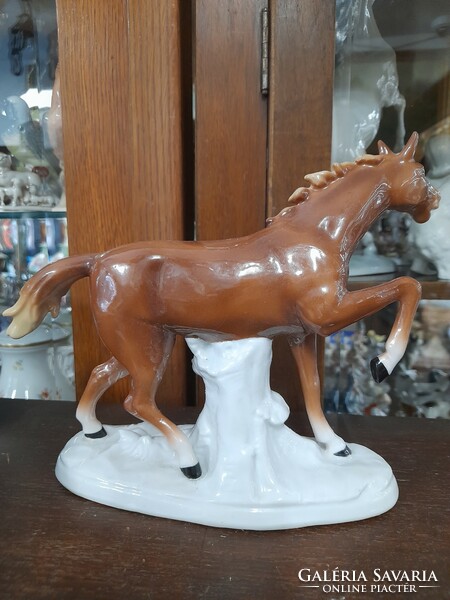 German, germany fasold & stauch bock wallendorf foal, horse porcelain figurine. 24 Cm.