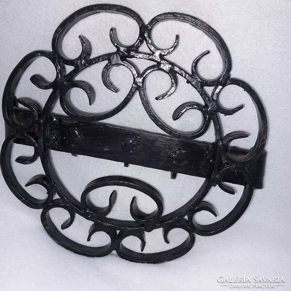 Round, wrought iron, wall key holder, hanger.