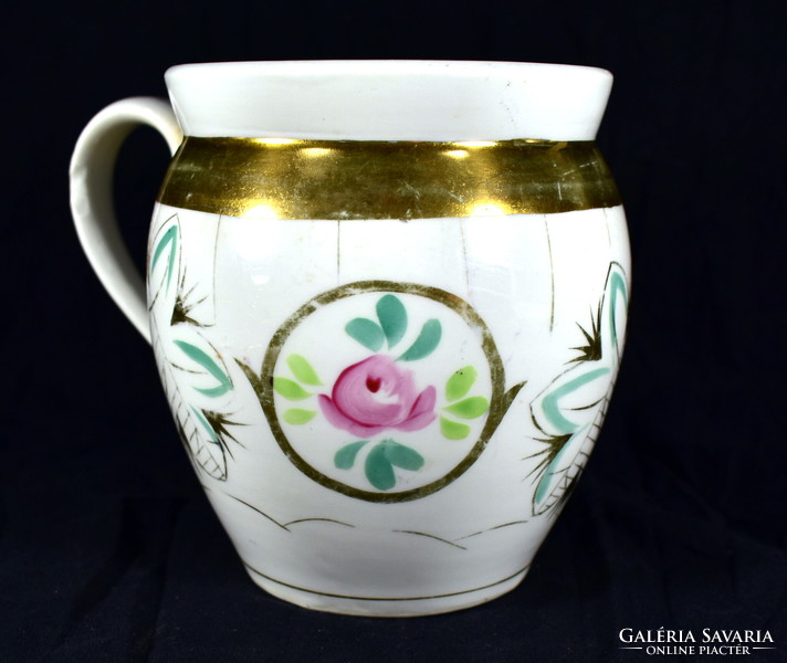 Around 1900 Biedermeier pattern gilded antique porcelain tumbler
