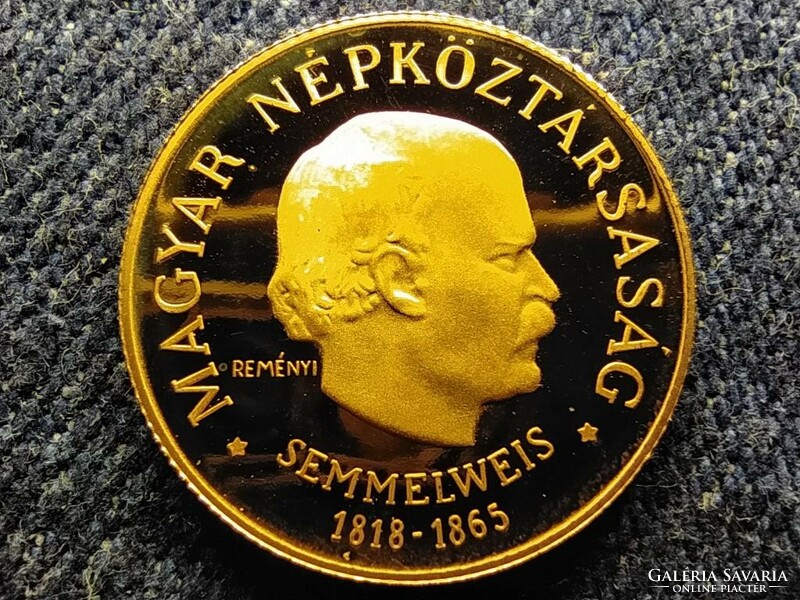 Semmelweis Ignác emlékérme-sorozat arany 50 Forint 4,2g 1968 BP PP (id80252)