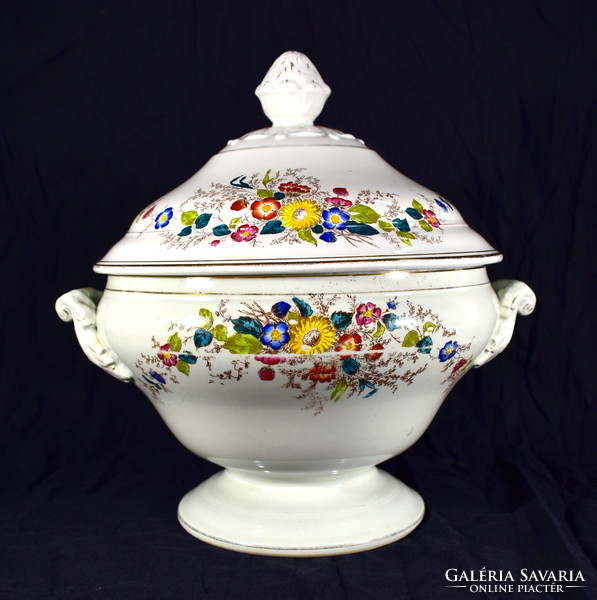 Niderviller! XIX. Antique faience soup bowl with lid !!!
