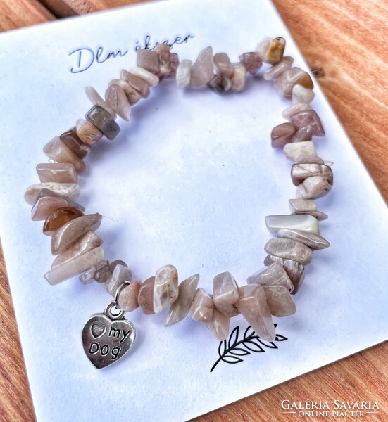 Real moonstone mineral bracelet-love my dog