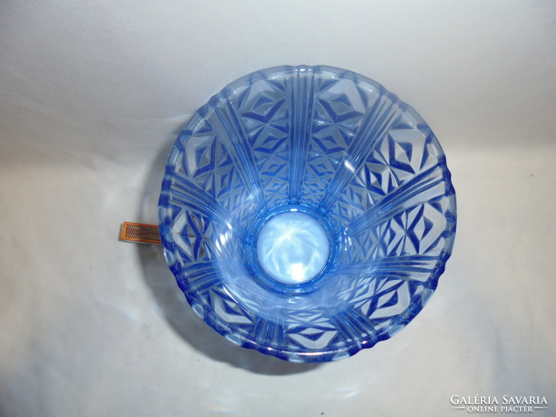 Old, blue, convex pattern, bay glass vase