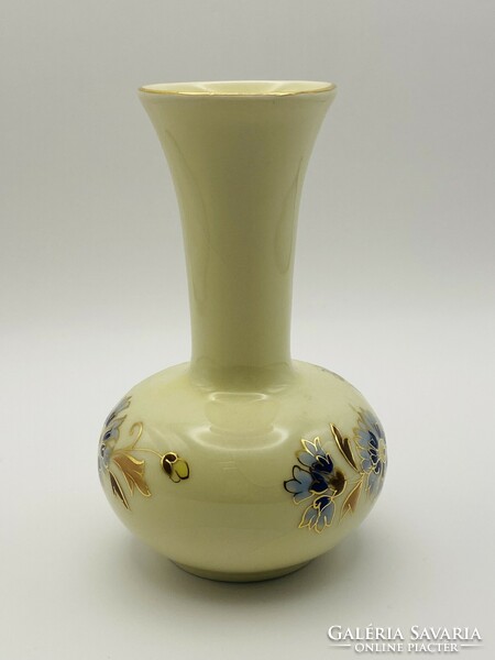 Zsolnay small porcelain vase with cornflowers