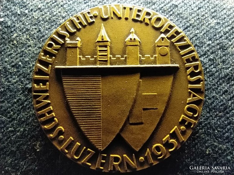 Lutzern Svájci altiszti napok 1937 bronz emlékérem (id64582)