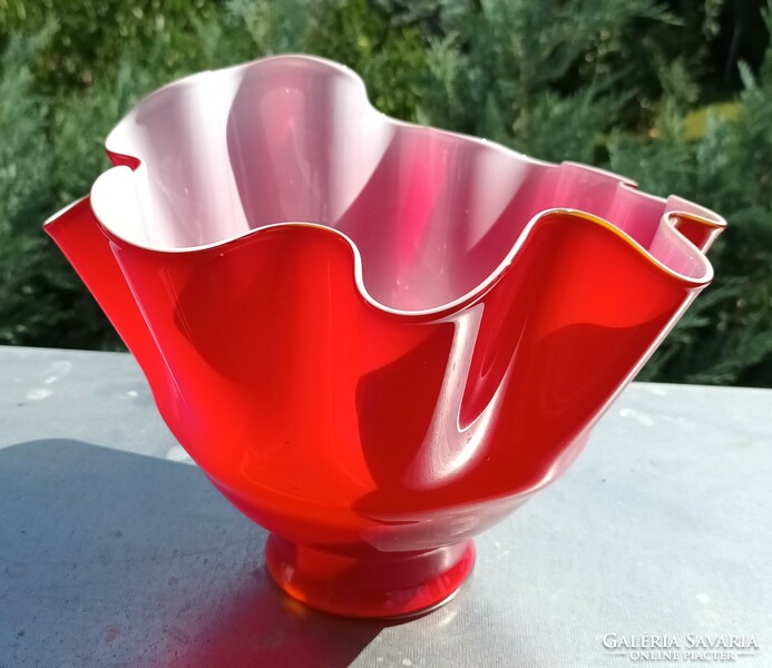 Beautiful ruby red blown glass centerpiece by Fabio caseli