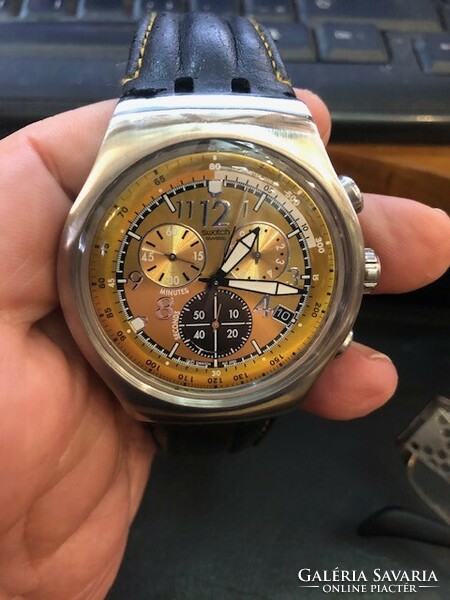 Swatch irony chronograph men's wristwatch, in working condition. Time on board 2005