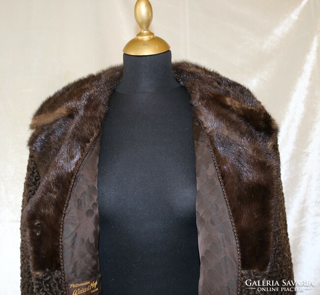 Krümmel fur with mink collar for ladies size 44/46/48