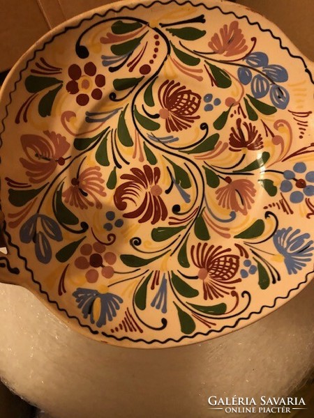 Ceramic bowl, marked, glazed, size 28 cm.