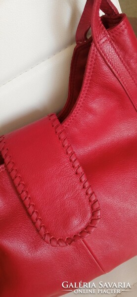 Genuine leather, red hotter bag