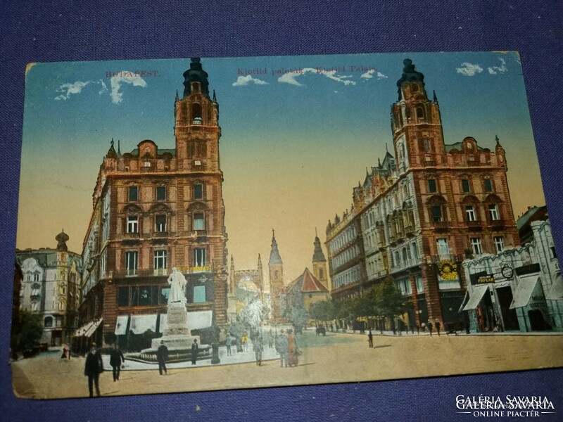 Antique Budapest Clotild and Matilda palaces postcard 1917 February painting / retouched image according to images