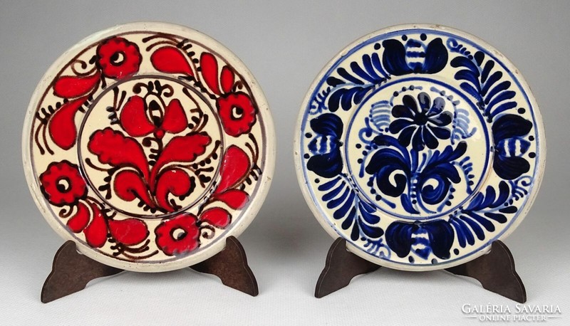 1O155 mária lőrinc: Korond ceramic wall plate pair 13 cm