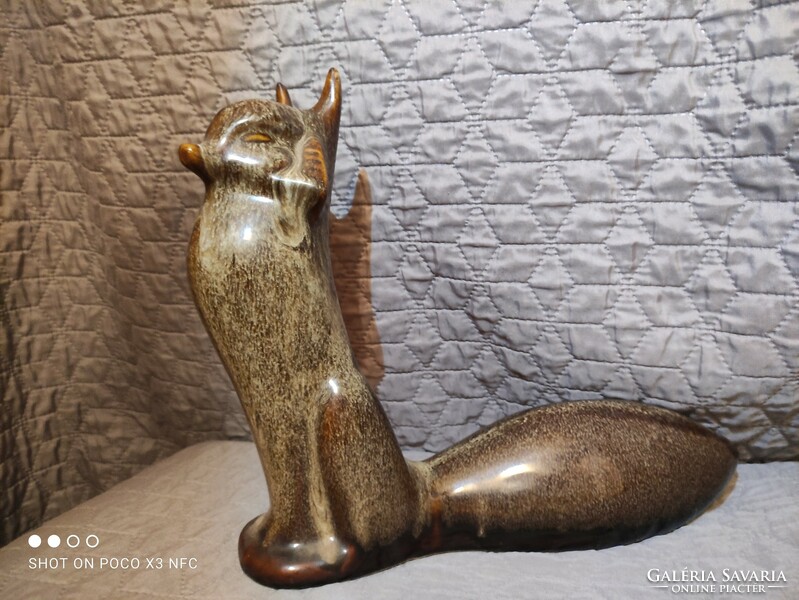 Testes kerámia róka figura szobor  35 cm x 29 cm