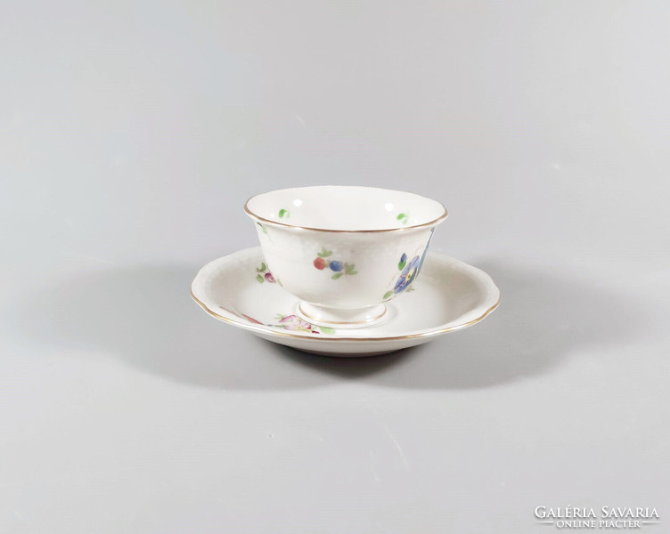 Herendi, bouquet de tulip coffee cup and saucer, hand-painted porcelain, flawless! (J301)