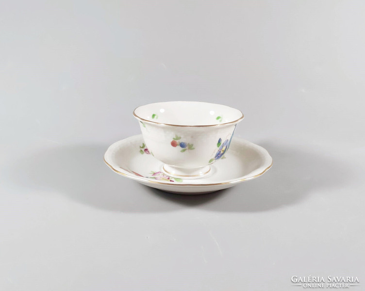 HERENDI, BOUQUET DE TULIPE KÁVÉSCSÉSZE ÉS CSÉSZEALJ, KÉZZEL FESTETT PORCELÁN, HIBÁTLAN! (J301)