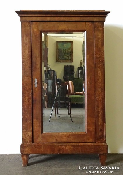 1K723 antique Biedermeier wardrobe with mirror 189 cm