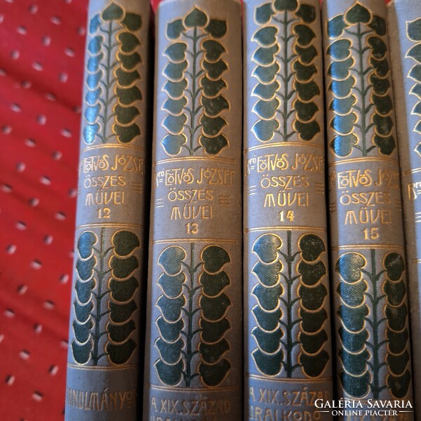 1902-03 Révai brothers - all the works of baron József Eötvös 14 volumes 6 volumes complete! Gottermayer bandage
