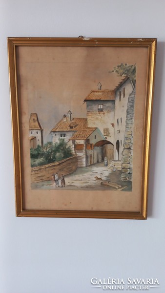 Watercolor portrait, signed, in original frame, 21.5 x 26 cm, with frame: 36.5 x 28.5 cm, defects on photo