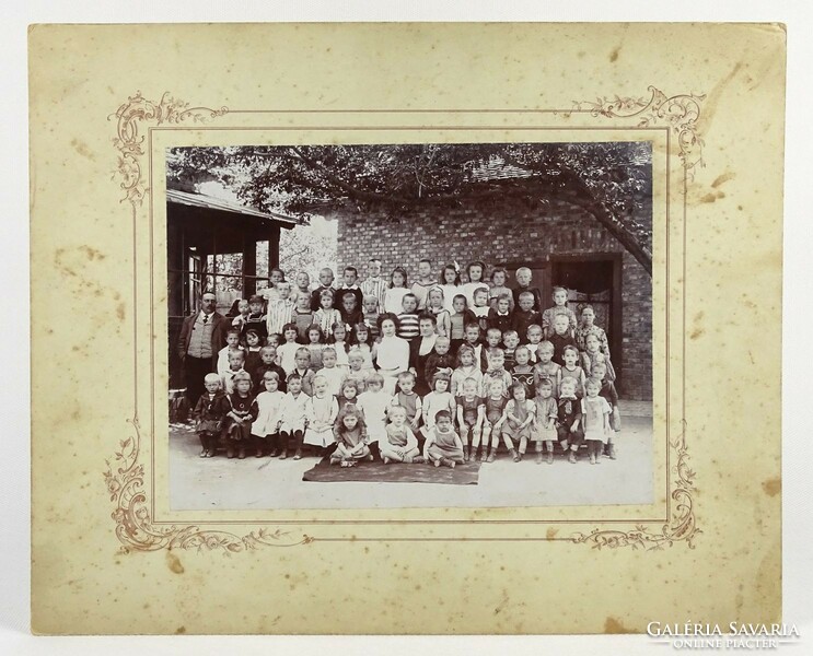 1N846 Antik iskolai csoportkép osztálykép 24.8 x 30.7 cm