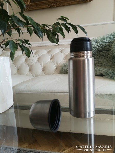 Coffee thermos, steel wall, stainless steel hot and cold drink holder, dispenser, 2 dl, 20 x 5 cm