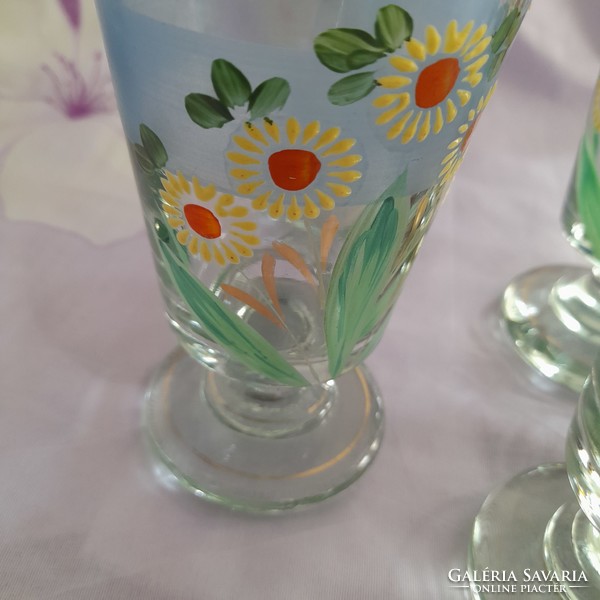 4 hand-painted glasses