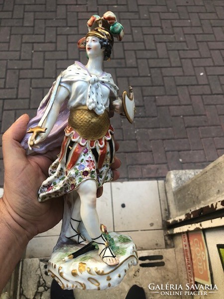 Edme Samson French Amazon porcelain statue, size 26 cm.
