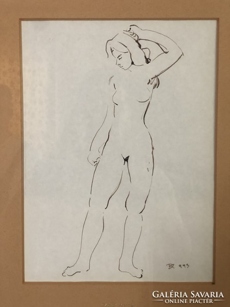 Female nude painting by Dániel Kornél