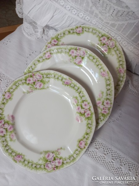 3 small plates, beautiful French porcelain