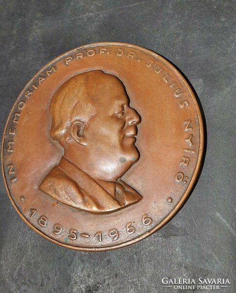 Gyula Nyírő: in memoriam prof. Julius the shearer - original, unmarked bronze plaque, 139 cm