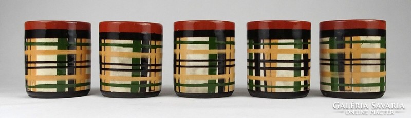 1O164 retro glazed ceramic mug set 5 pieces