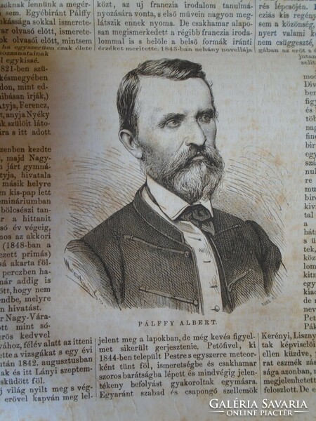 S0576 pálffy albert -gyula- békés etc. - Woodcut and article - 1867 newspaper front page