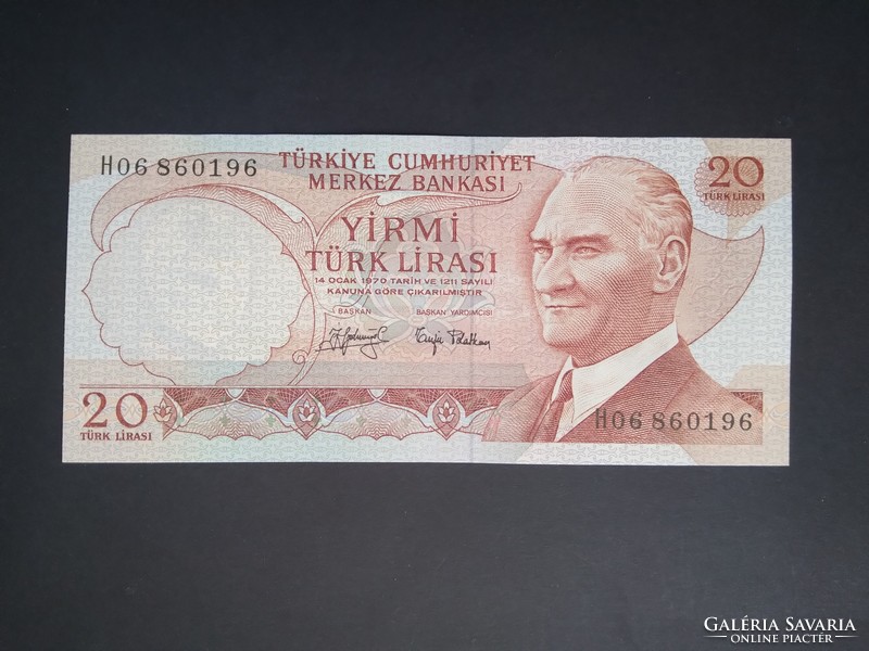 Törökország 20 Lira 1979 P-187a.2 UNC