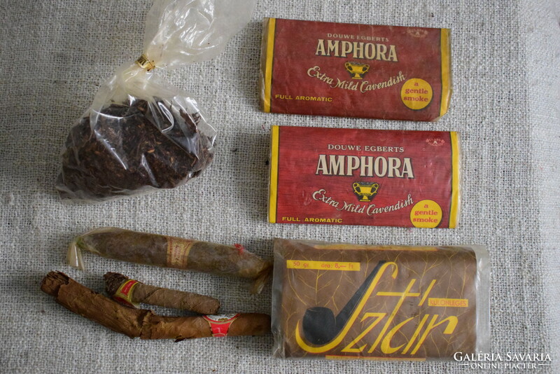 Old pipe tobacco and cigars, star, amphora, gran virrey, schimmelpenninck, Hungarian royal tobacco