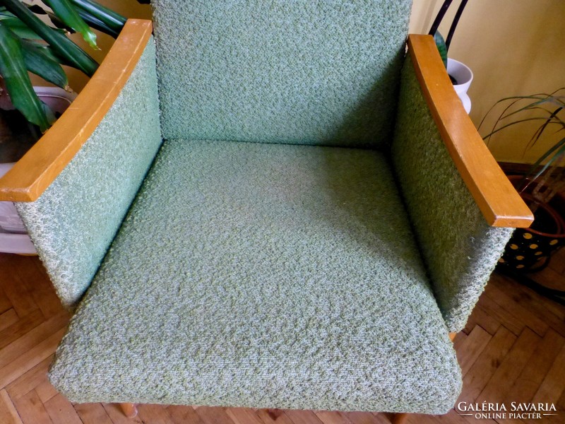 Scandinavian style pistachio green armchair