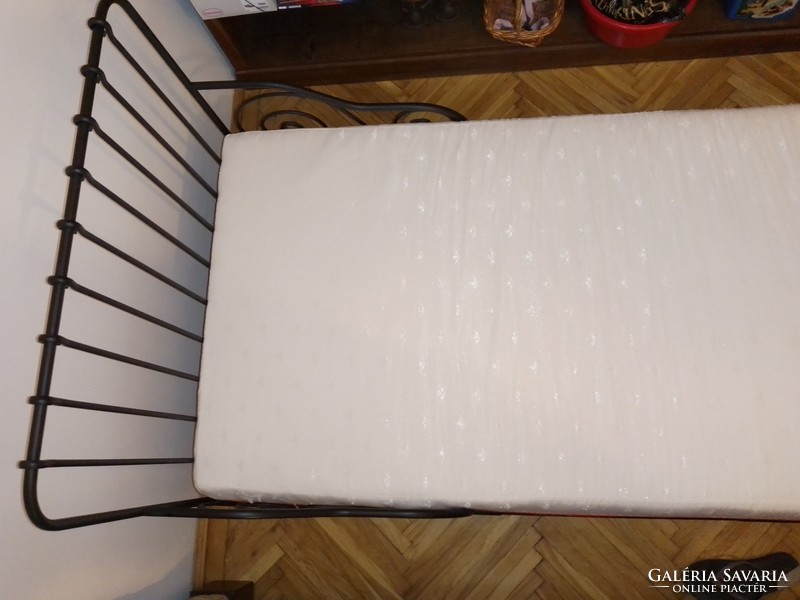 Single ikea minnen wrought iron adjustable metal frame children's bed bed frame revotica coconut mattress