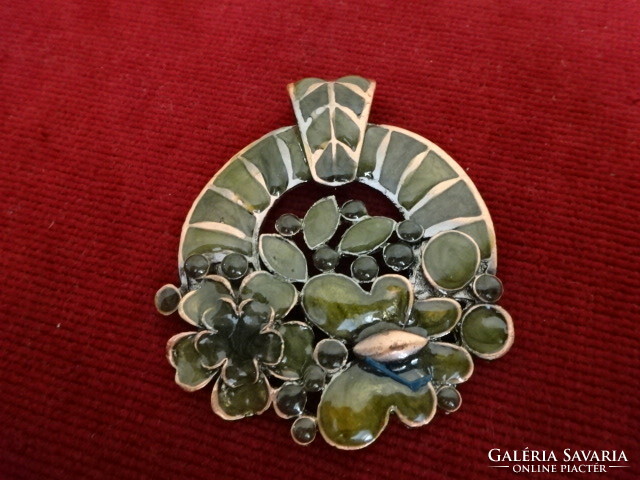 Fire enamel pendant from the 70s, diameter 6 cm. Jokai.