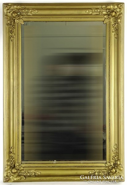 1O307 antique gilded framed mirror 90.5 X 62 cm