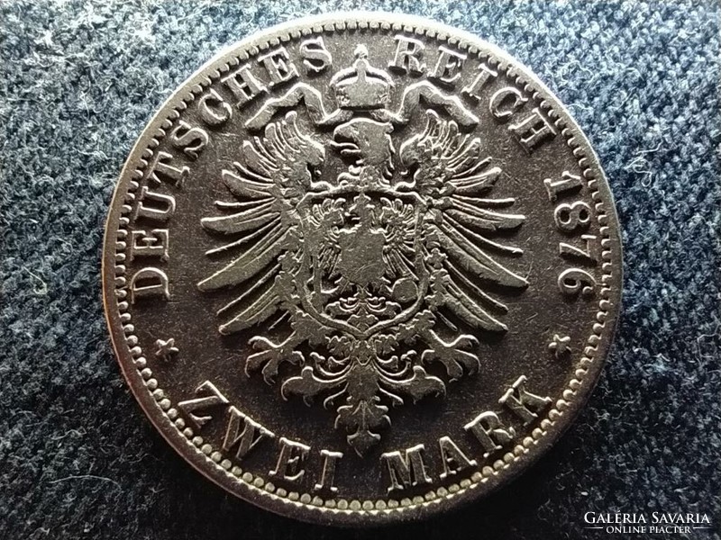 Német Államok Szabad Hanzaváros Hamburg .900 ezüst 2 Márka 1876 J  (id64530)