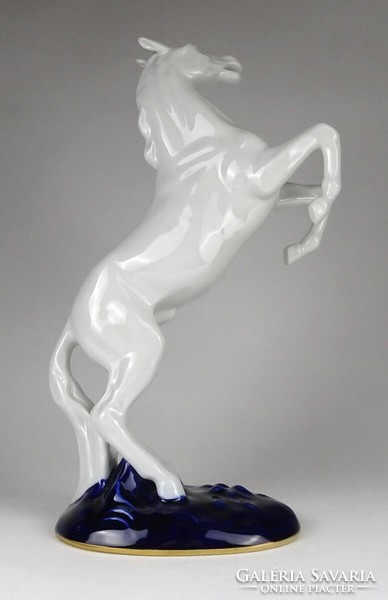 1N925 Royal Dux ágaskodó porcelán ló szobor 31 cm