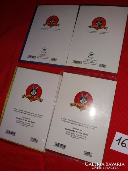 Retro képeslapcsomag postatiszta 4 db Bolondos dallamok Looney Tunes borítékos GYÁRI humoros 16