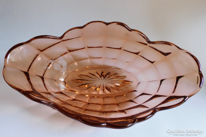 Old, large cast glass bowl